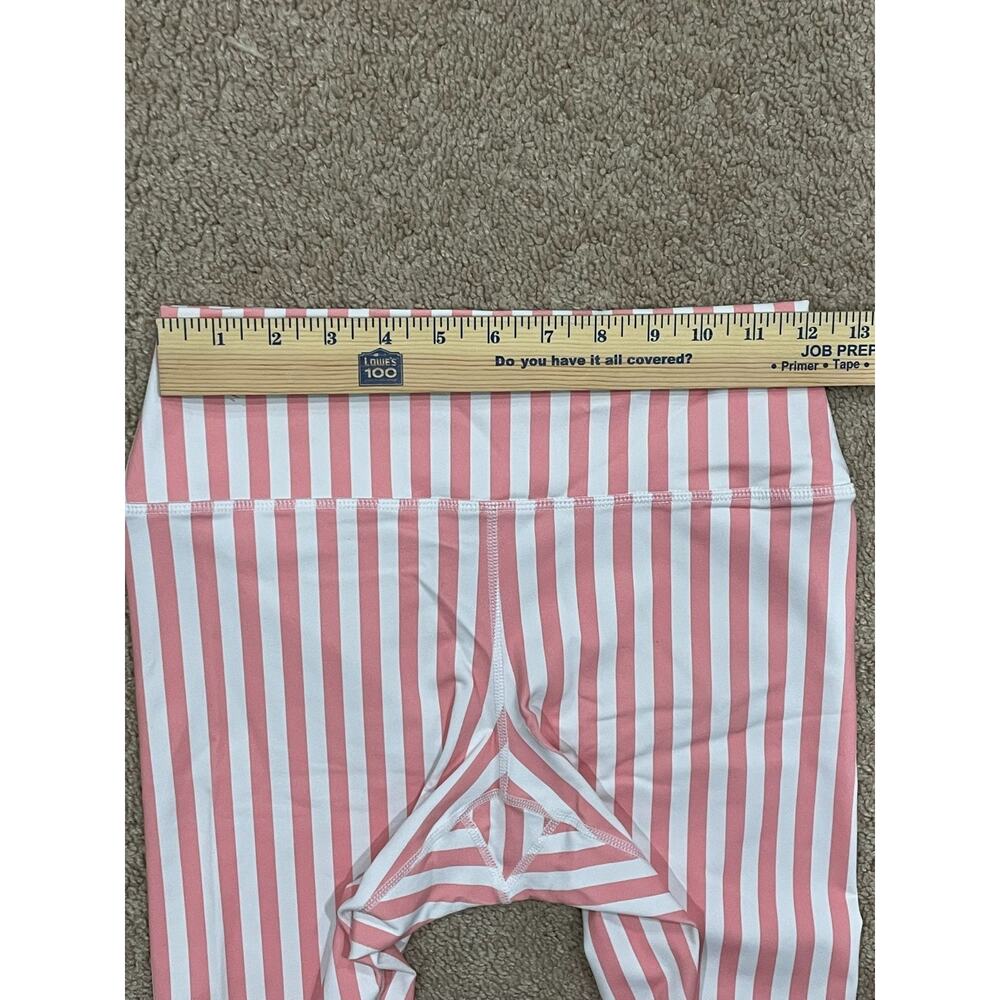 Spiritual Gangster Leggings Womens Size M White Peach Striped Athletic Stripe - Picture 4 of 7